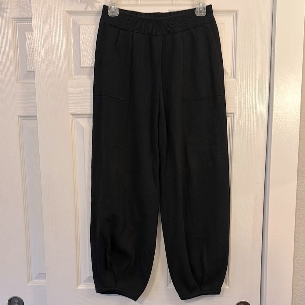 Black Rayon Sweater Pants
